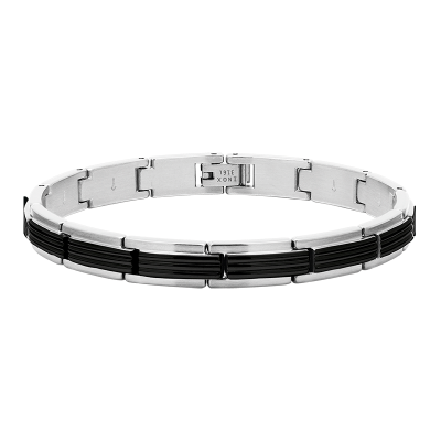 Gadroon acier bicolore noir