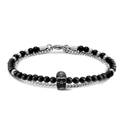 Gothik tête de mort et agates