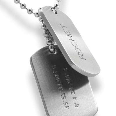 Pendentif WAY Acier poli et...