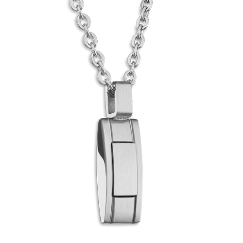 Pendentif FAME en acier satiné